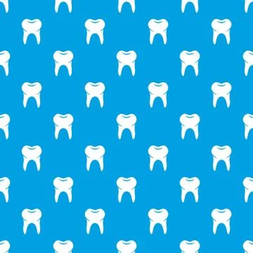 Wisdom tooth pattern vector seamless blue Stock Illustration
