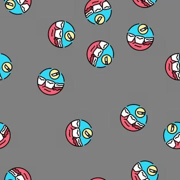 Wisdom tooth removal vector seamless pattern Illustrazione stock
