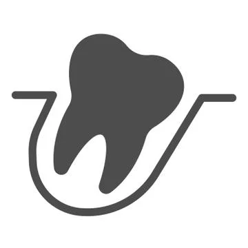 Wisdom tooth solid icon. Malocclusion problem, crooked teeth symbol, glyph style Stock Illustration