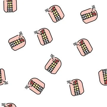 Wisdom tooth vector seamless pattern Stock Illustration