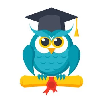 Wisdom Vector Icon with Owl Stock Illustration