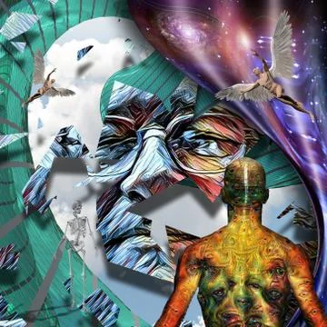Wisdom in Warped space 스톡 일러스트