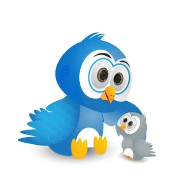Wise bird talking with his kid Stock Illustration