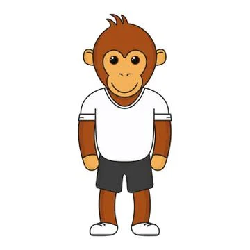 Wise dressed monkey cartoon vector. Stock Illustration