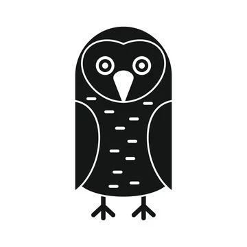 Wise forest owl black simple silhouette vector icon Stock Illustration