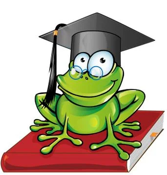 Wise frog  cartoon Stock Illustration