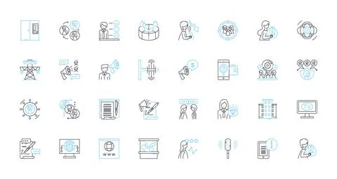 Wise individuals linear icons set. Sage, Learned, Intelligent, Insightful Stock Illustration