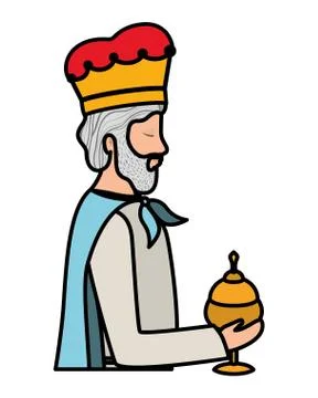 Wise man manger character Stock Illustration