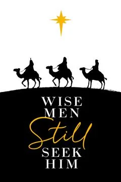 Wise men still seek Him, Christmas poster concept Stock Illustration