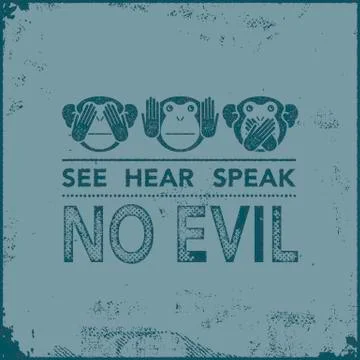 Wise monkeys. Vector illustration. Stock Illustration