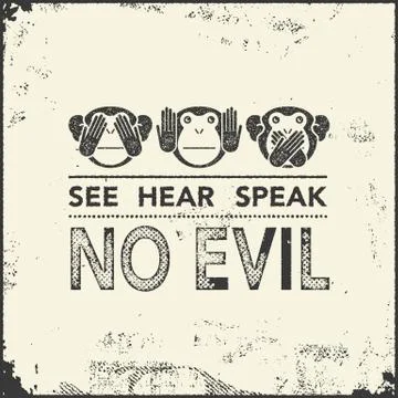 Wise monkeys. Vector illustration. Stock Illustration