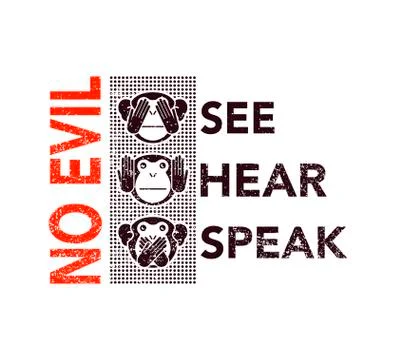 Wise monkeys. Vector illustration. Stock Illustration