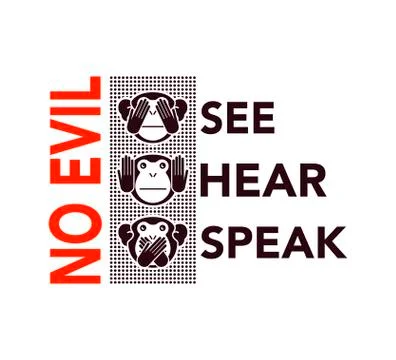 Wise monkeys. Vector illustration. Stock Illustration