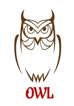 Wise old owl vector doodle sketch Stock Illustration