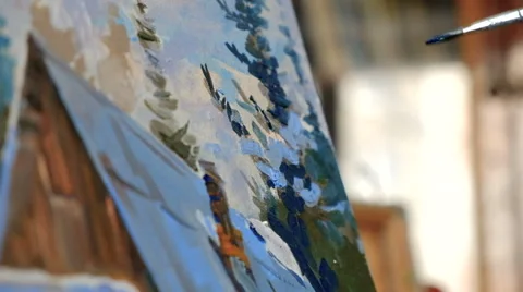 The wise old painter Stock Footage 61436989