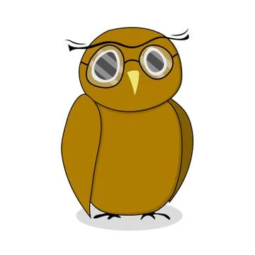 Wise owl with glasses Stock Illustration