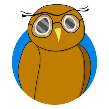 Wise owl sticker vector Stock Illustration