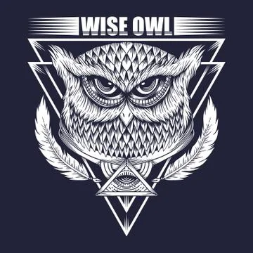 Wise Owl vector illustration Ilustración de archivo