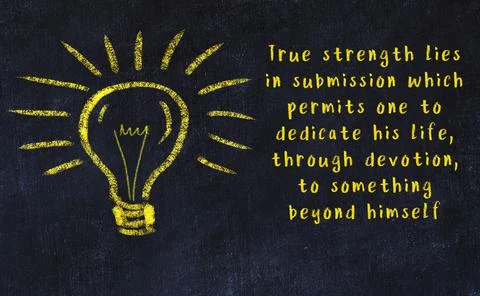 Wise quotation and a chalk drawing of a bulb on black chalkboard Stock Illustration