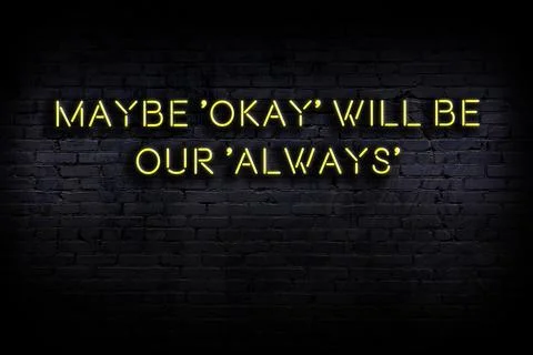 Wise quotation as light neon sign on brick wall Stock Illustration