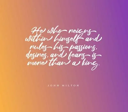 Wise quote motivating to develop self-control in different life aspects Stock Illustration