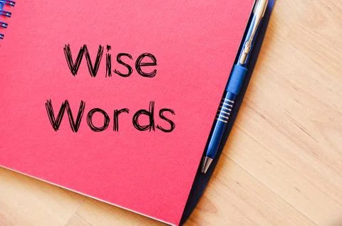Wise words concept on notebook Stock Photos