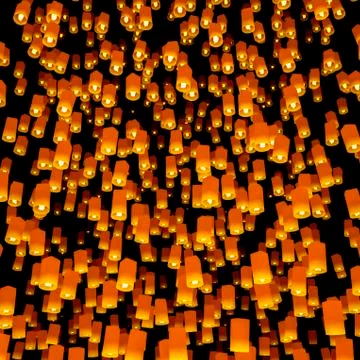 Wish lanterns background Stock-Illustration