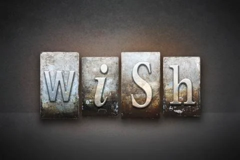 Wish letterpress Stock Illustration