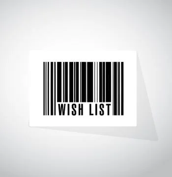Wish list barcode sign concept illustration design Stock Illustration