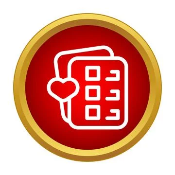 Wish list heart icon representing favorite products Stock Illustration