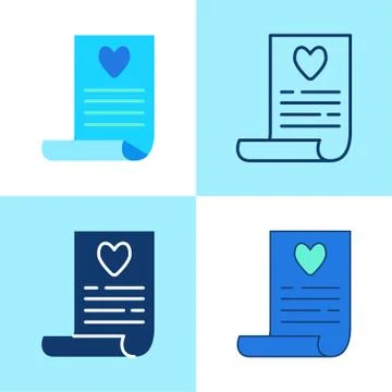 Wish list icon set in flat and line style Illustrazione stock