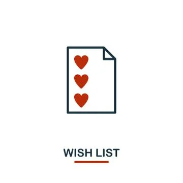 Wish List icon in two colors. Creative black and red design from e-commerce i Stock Illustration