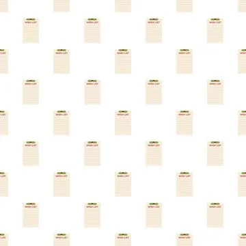 Wish list notepads creating a seamless festive pattern Stock Illustration