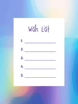 Wish list template. Stock Illustration