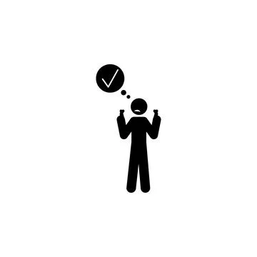 Wish, thinking icon. Element of man negative character icon for mobile concept Stock Illustration