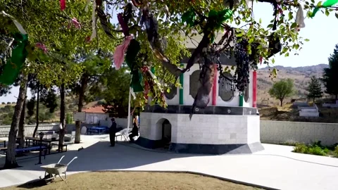 Wish tree and mausoleum Stock Footage 144976950