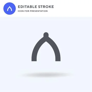 Wishbone icon vector, filled flat sign, solid pictogram isolated on white, lo Stock Illustration