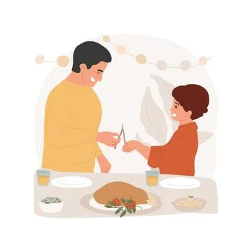 Wishbones isolated cartoon vector illustration. Ilustración de archivo