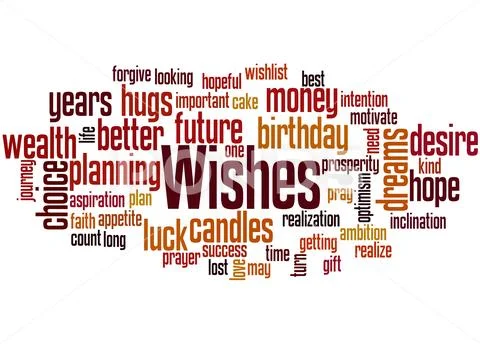 Wishes word cloud concept Stock Illustration