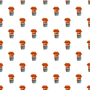 Wishing well pattern art for making wishes Stock Illustration