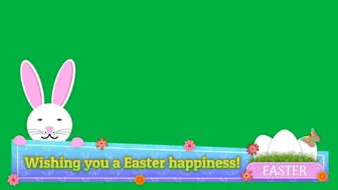 Wishing you a easter happiness blessings with cute bunny and beautiful flower Stock Footage 268573243