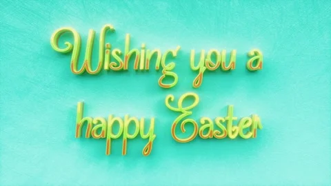 Wishing you a Happy Easter text, spring religious traditional holiday Stock Footage 166227534