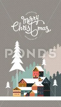 Wishing you a very Merry Christmas and Happy New year. Winter calligraphy and Stock Illustration