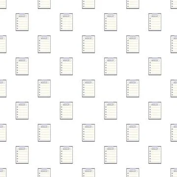Wishlist clipboard document planning seamless pattern background イラスト素材