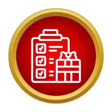Wishlist gift planning on a red gradient icon Stock Illustration