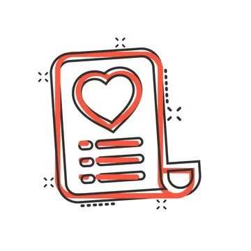 Wishlist icon in comic style. Like document cartoon vector illustration on wh Stock Illustration