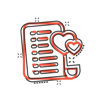 Wishlist icon in comic style. Like document cartoon vector illustration on wh Illustrazione stock