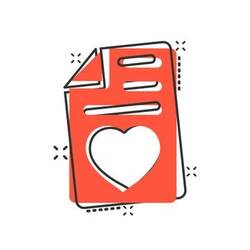 Wishlist icon in comic style. Like document cartoon vector illustration on wh Stock Illustration