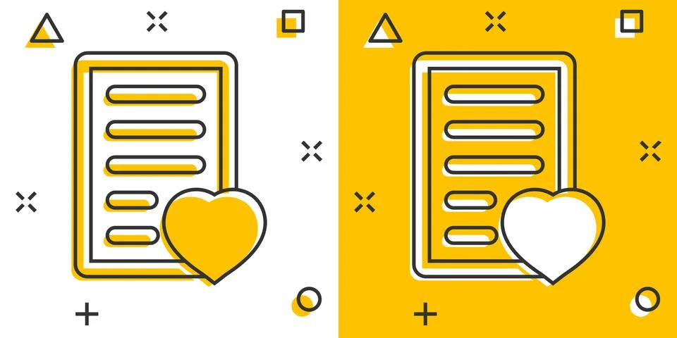 Wishlist icon in comic style. Like document cartoon vector illustration on wh イラスト素材