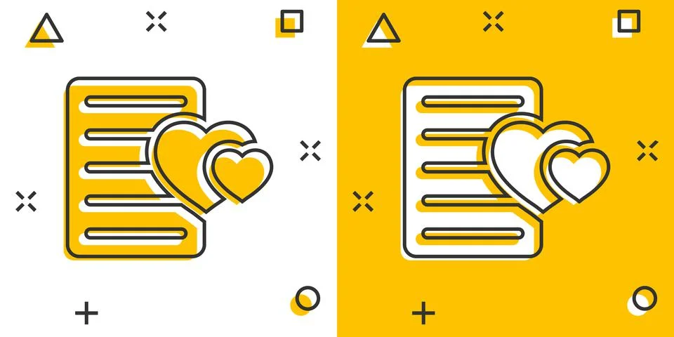 Wishlist icon in comic style. Like document cartoon vector illustration on wh Stock Illustration